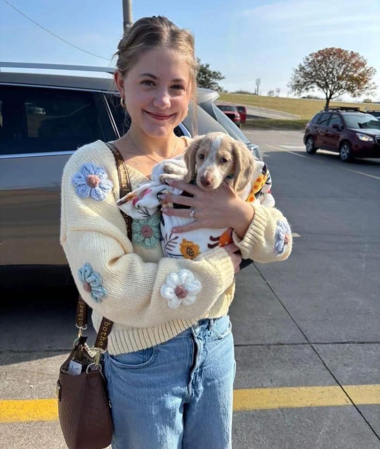 Olivia Bennett with their Prestige Doxies Dachshund