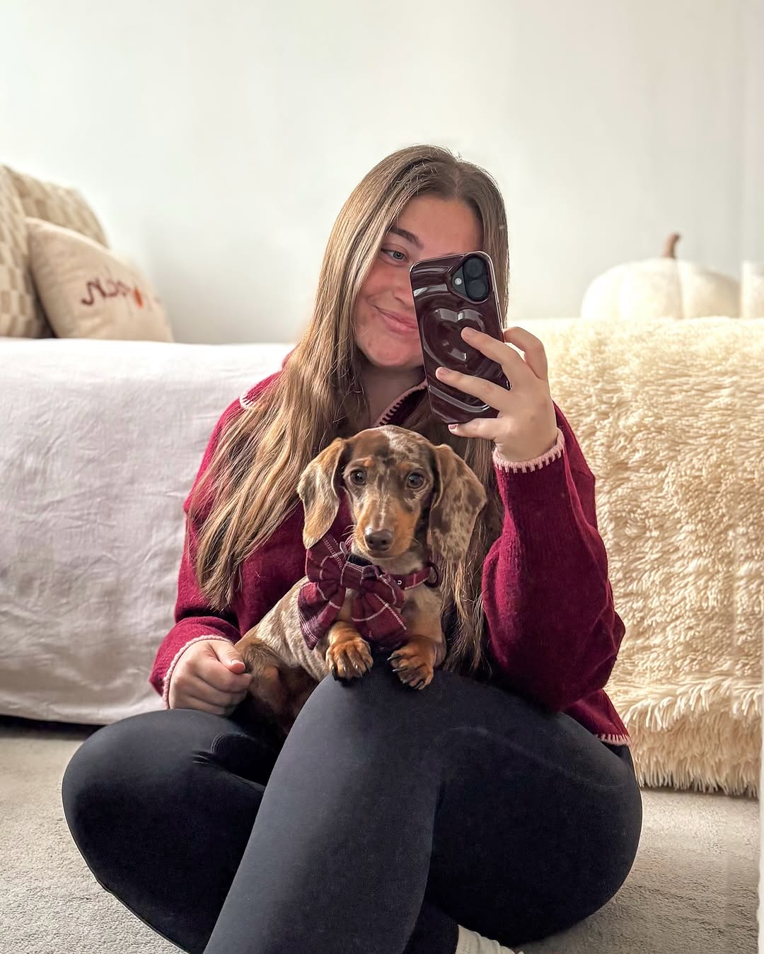 Sarah Kim with their Prestige Doxies dachshund