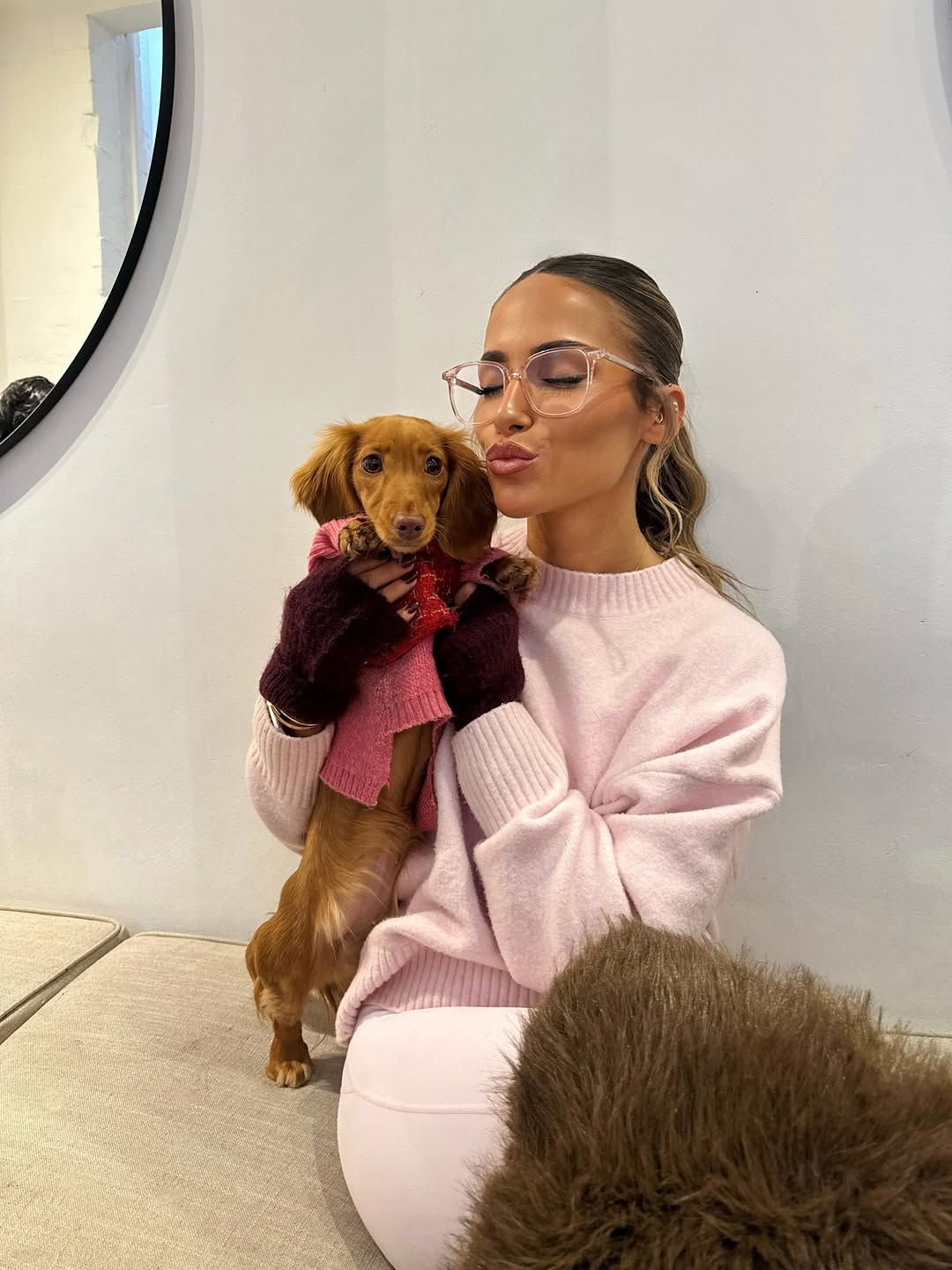 Jennifer Martinez with their Prestige Doxies dachshund